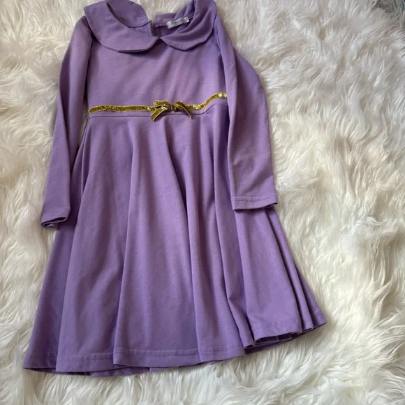 fitted lace wedding dress 1930s Purple Rayon Crepe Dress with Belt & Gold Sequin Embellishment main image 0